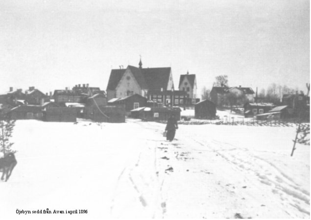 Öjebyn sett från Avan, april 1896